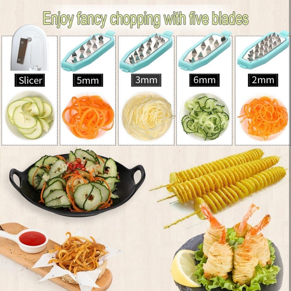 Spiral Vegetable Slicer with Blades - Picture 3 of 4